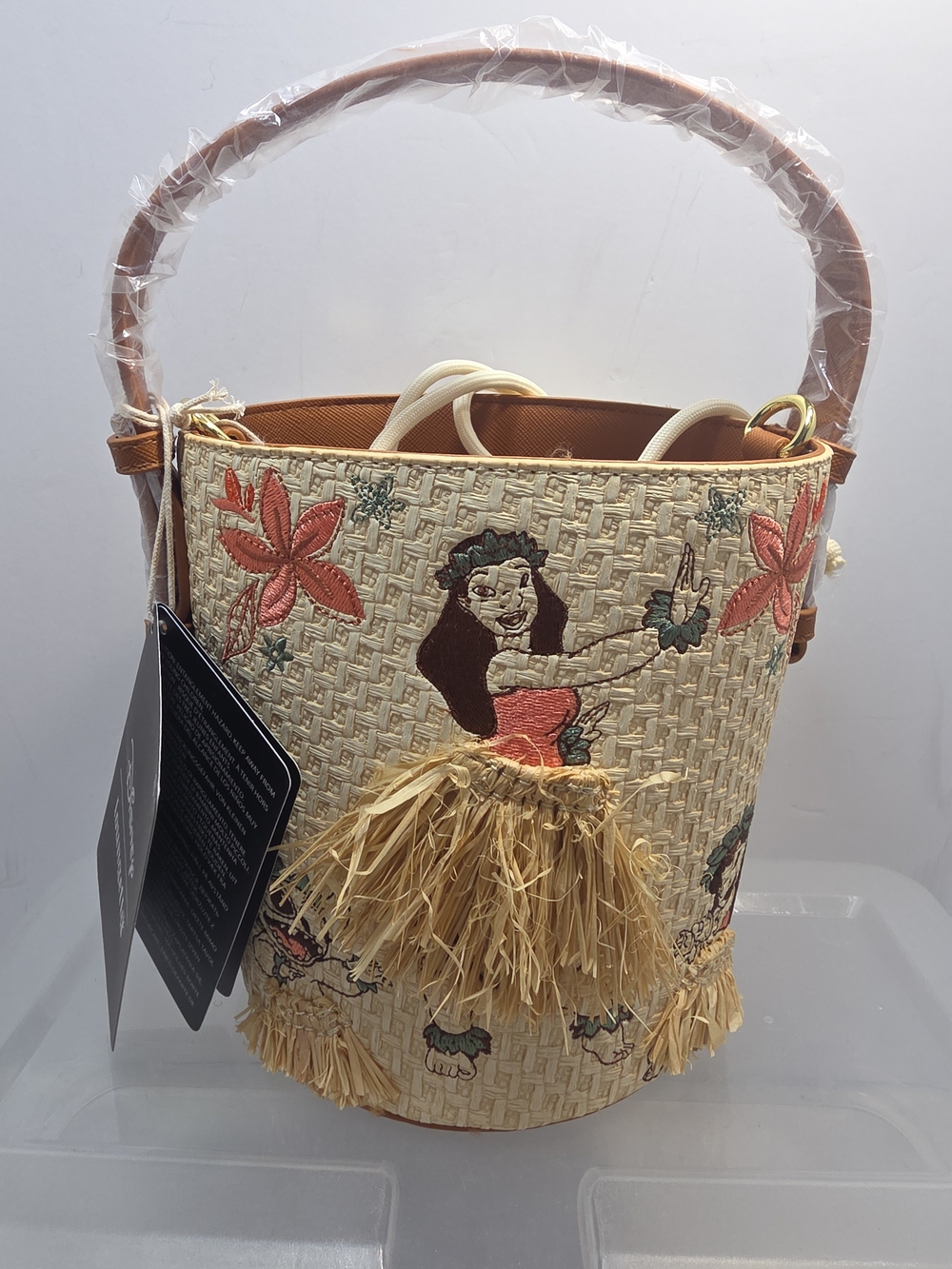 Loungefly Disney Lilo & Stitch Hula Floral Bucket Crossbody Bag & Wallet NWT - Picture 3 of 7